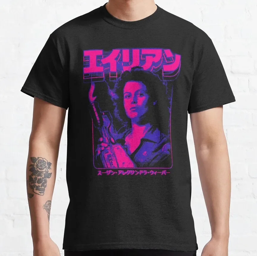 Cotton Tops Humorous Classic T-Shirts Alien Poster Horror Movie sci fi Alien movie Xenomorph Ellen ripley T Shirts Sweatshirt