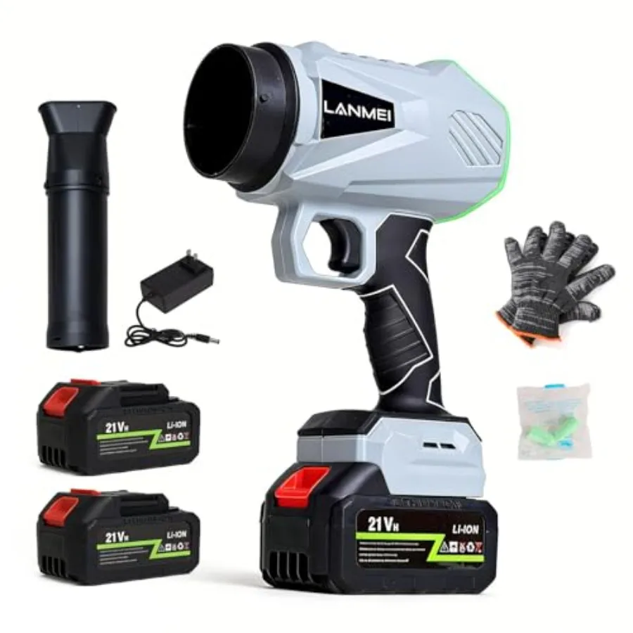 

21V Cordless Leaf Blower with Battery and Charger 52MPH 395CFM Electric Leaf Blower Handheld Blower for Lawn Care and Cordless
