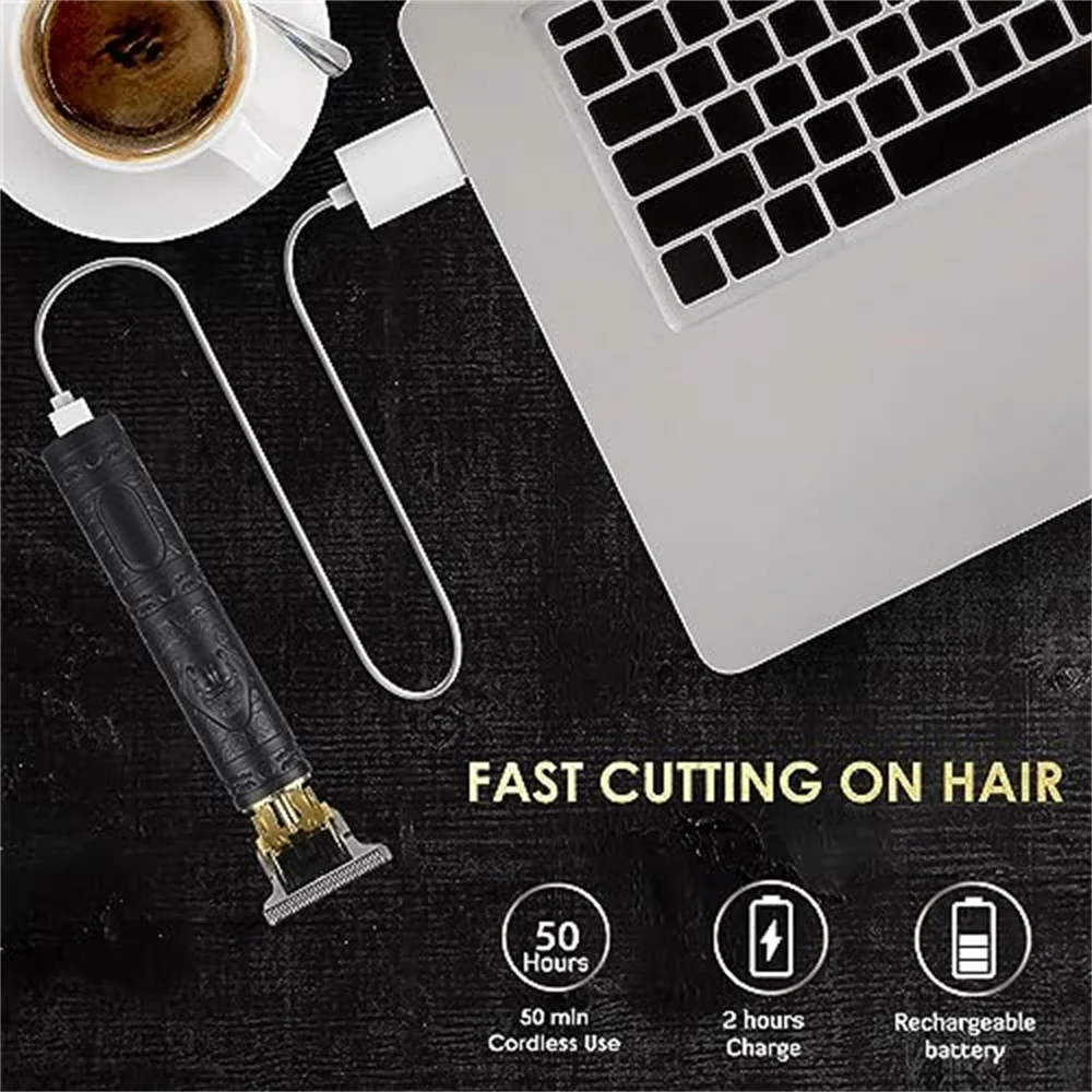 New Retro T9 Hair Clipper For Men, Electric Shaver, Rechargeable Hair Clipper, Portable Cordless Beard Trimmer