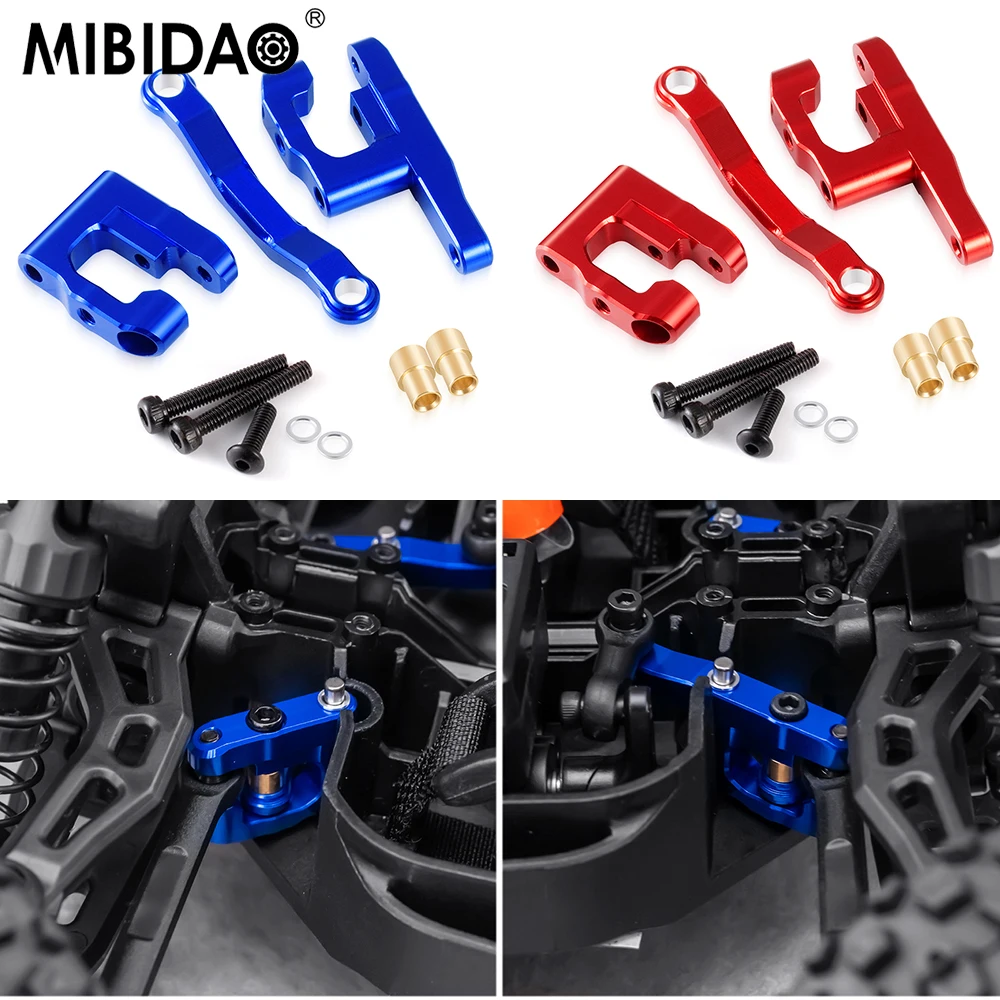 

Алюминиевые обновленные детали MIBIDAO, комплект рулевого управления, рулевой блок для 1/18 радиоуправляемого автомобиля, детали для обновления ARRMA GRANITE GROM