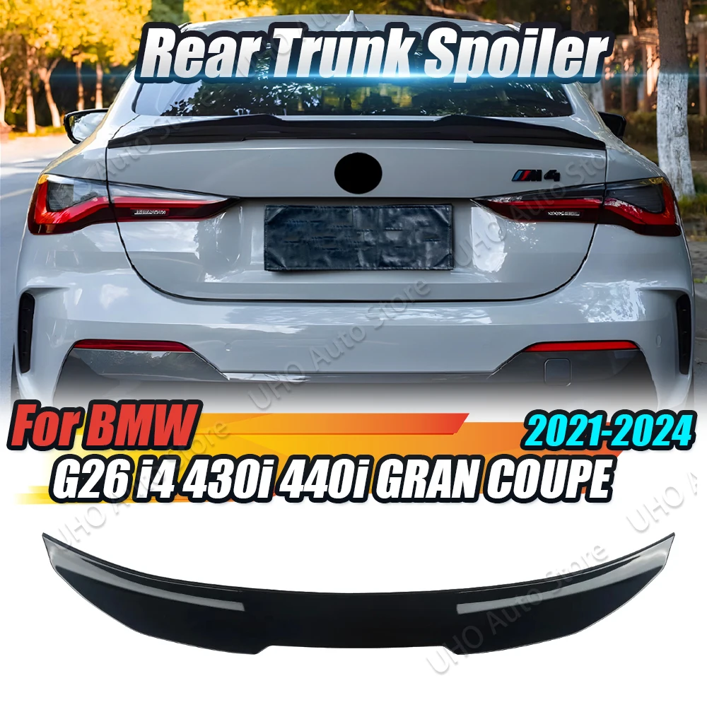 Rear Trunk Roof Spoiler Splitter Trim Tail Wing Body Kits For BMW 4 Series G26 PSM Style 430i 440i M440i I4 Gran Coupe 2021-2024