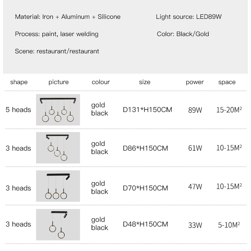 Imagem -06 - Led Modern Dining Table Chandelier Shop Bar Counter Hanging Lamp Living Room Pendant Light para Home Appliances Decoração