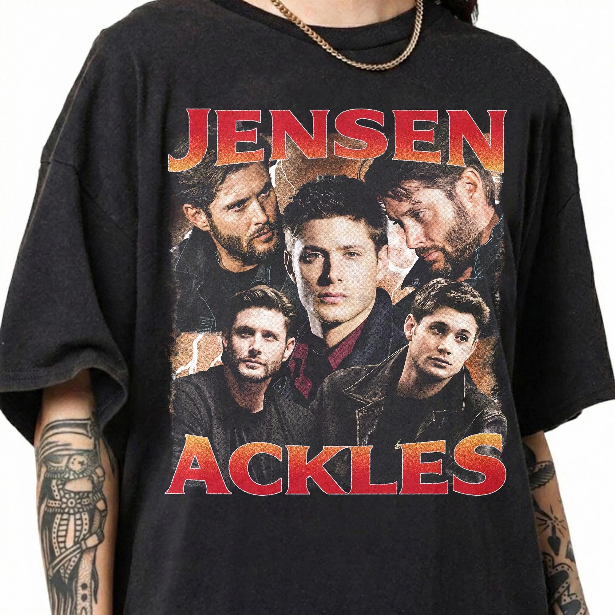 Vintage Jensen Ackles Shirt, 90s Style Actor Bootleg Shirt, Supernatural Dean Winchester Graphic Tee, Unisex Fan Gift - view 2
