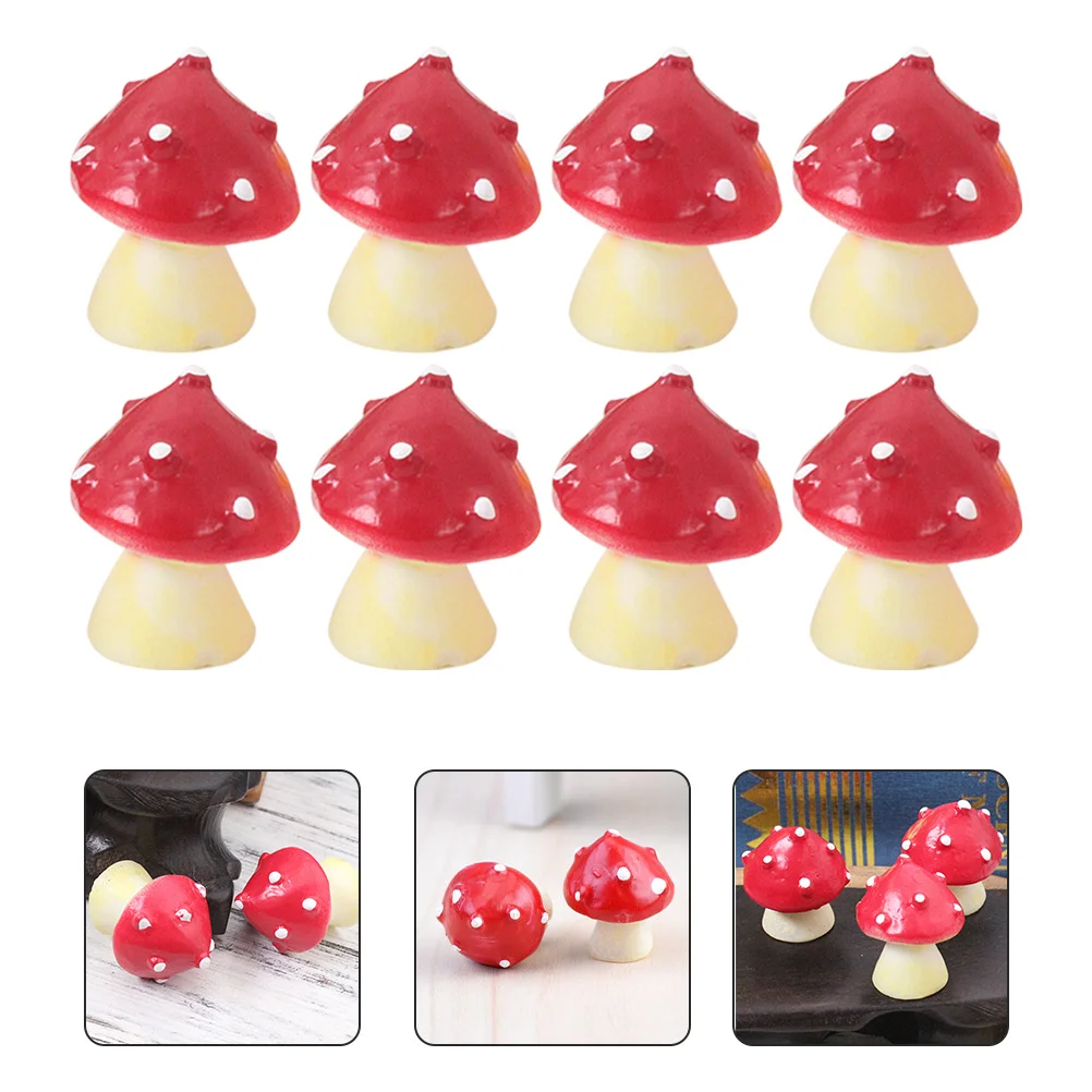 

10pcs Mushroom Decor Mini Aquarium Ornament For Fish Tank Desktop Home Decor Plastic Aquarium Accessory Lovely Figurines
