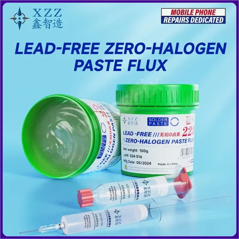 

xzz 10cc 223 Lead Free Zero Halogen Paste Flux 100G Mobile Phone Repairs Dedicated Canned \Stick Packaging \Syringe Packaging