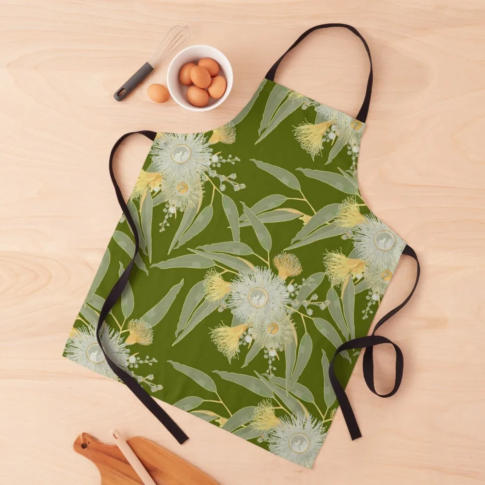 

Eucalyptus Blooming - Yellow and Cream Color Palette Apron barber men christmas decoration for kitchen useful Apron