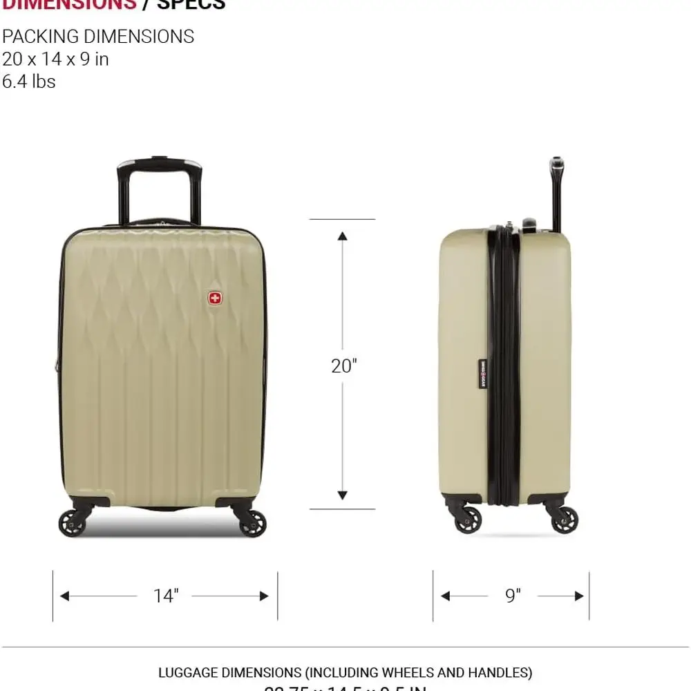 SwissGear 8018 Large Expandable Hardshell Spinner Carry-On Luggage