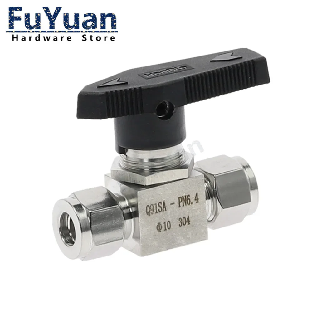 SS 304 Stainless Steel  Hydraulic pipe Ball Valve Female For tube-line and pipeline Tube OD 3MM 4MM 6MM 8MM 10MM 12MM