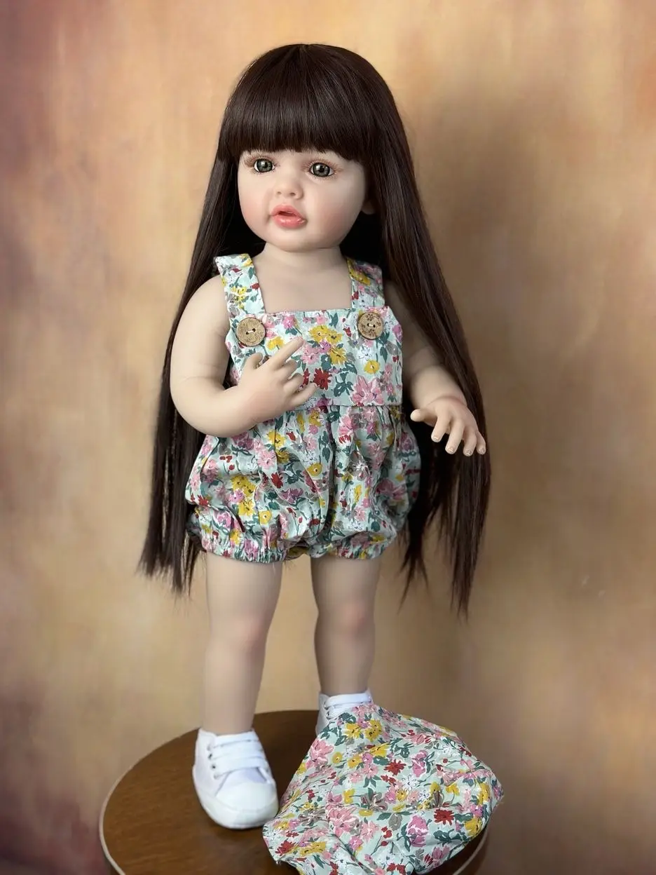 22Inch Finished Reborn Baby Doll 55CM Girl Play House Simulation Soft Vinyl Toy Christmas Birthday Toy Gift