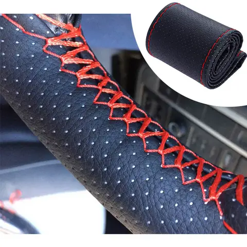 DIY Steering Wheel Cover soft Leather braid for Suzuki SX4 SWIFT Alto Liane Grand Vitara Jimny S-cross Splash Kizashi 10 best sales suzuki jimny steering wheel cover - №3