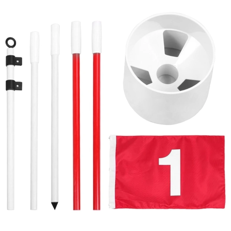 

Golfs Hole Cup Nylon Golfs Flags Set Portable Flagstick Putting Green Flags Double-Sided Numbered Golfs Flags and Hole Cup