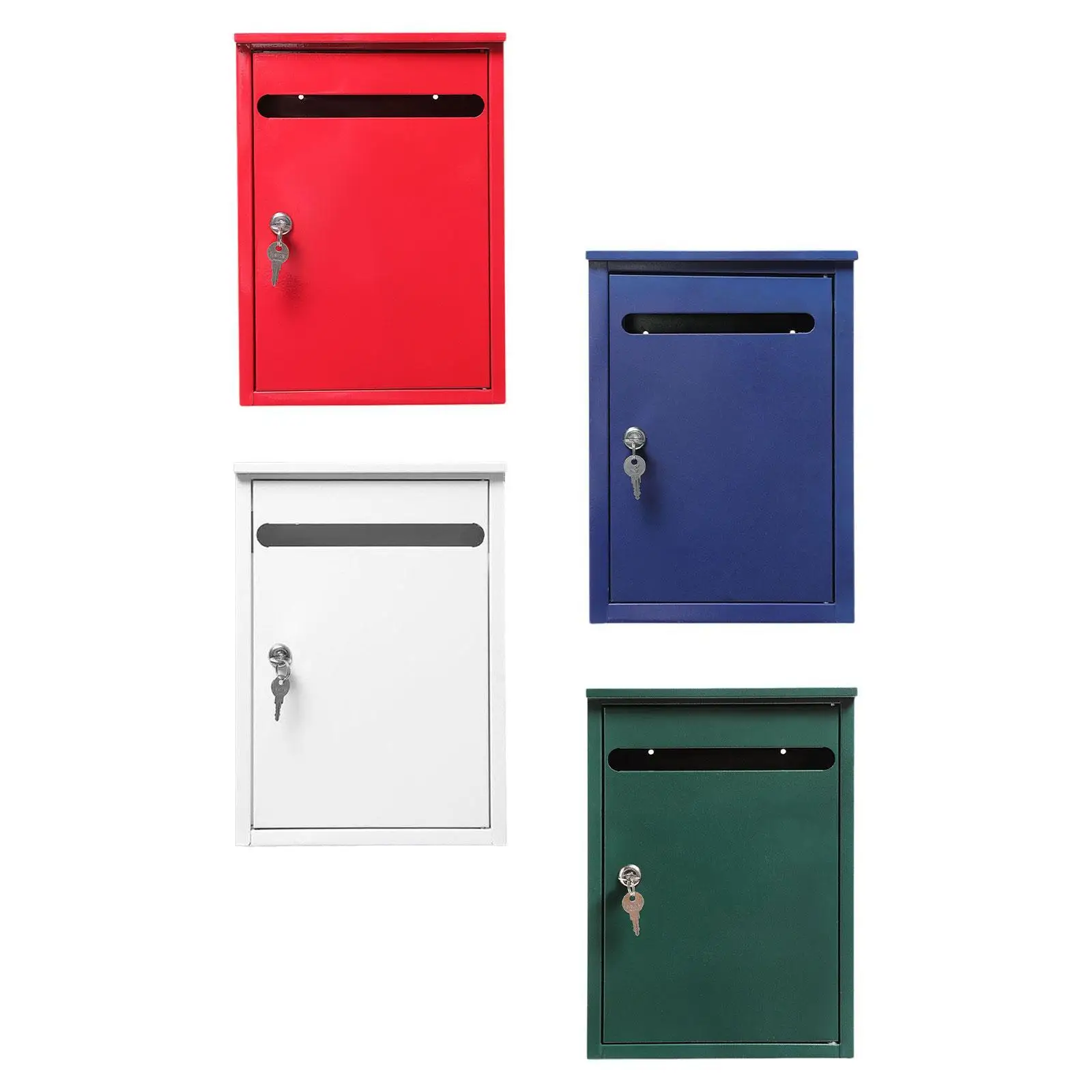 Lockable Wall Mounted Mailbox, Wall Mounted Mailbox, Weatherproof Outdoor Parcel Drop Box, Large Mailbox