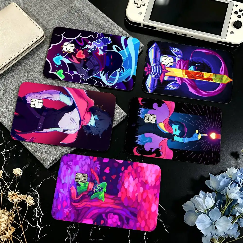 D-DeltaruneS Kris Credit Card HD Stickers Small Chip Waterproof Sticker Game Card Decal Gift