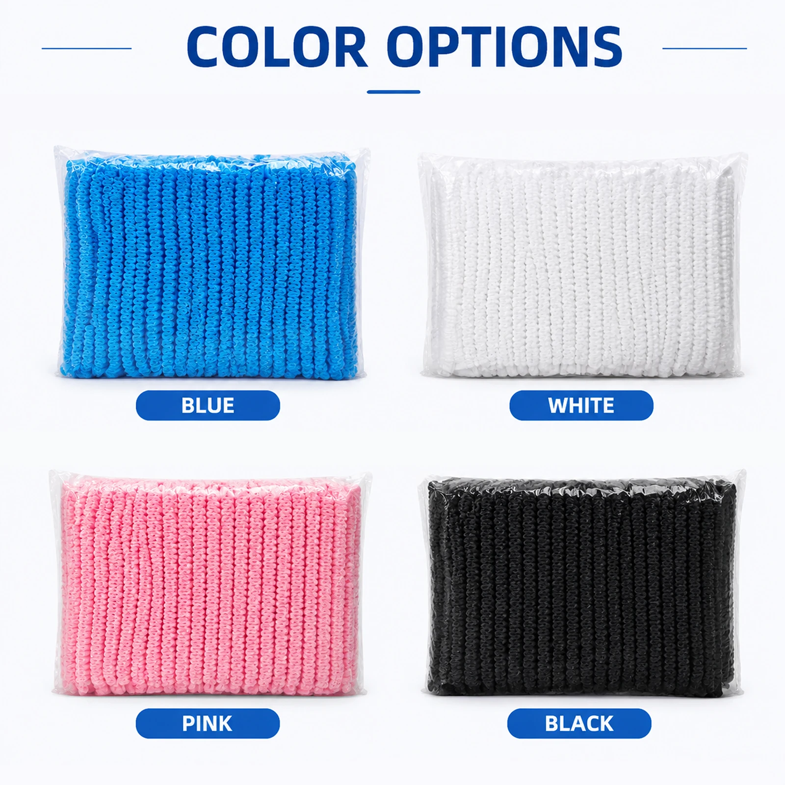 Lightweight Breathable Disposable Strip Hair Caps Stretch Non Woven Hair Cover Multi Color Dustproof Prevent Hair Contamination