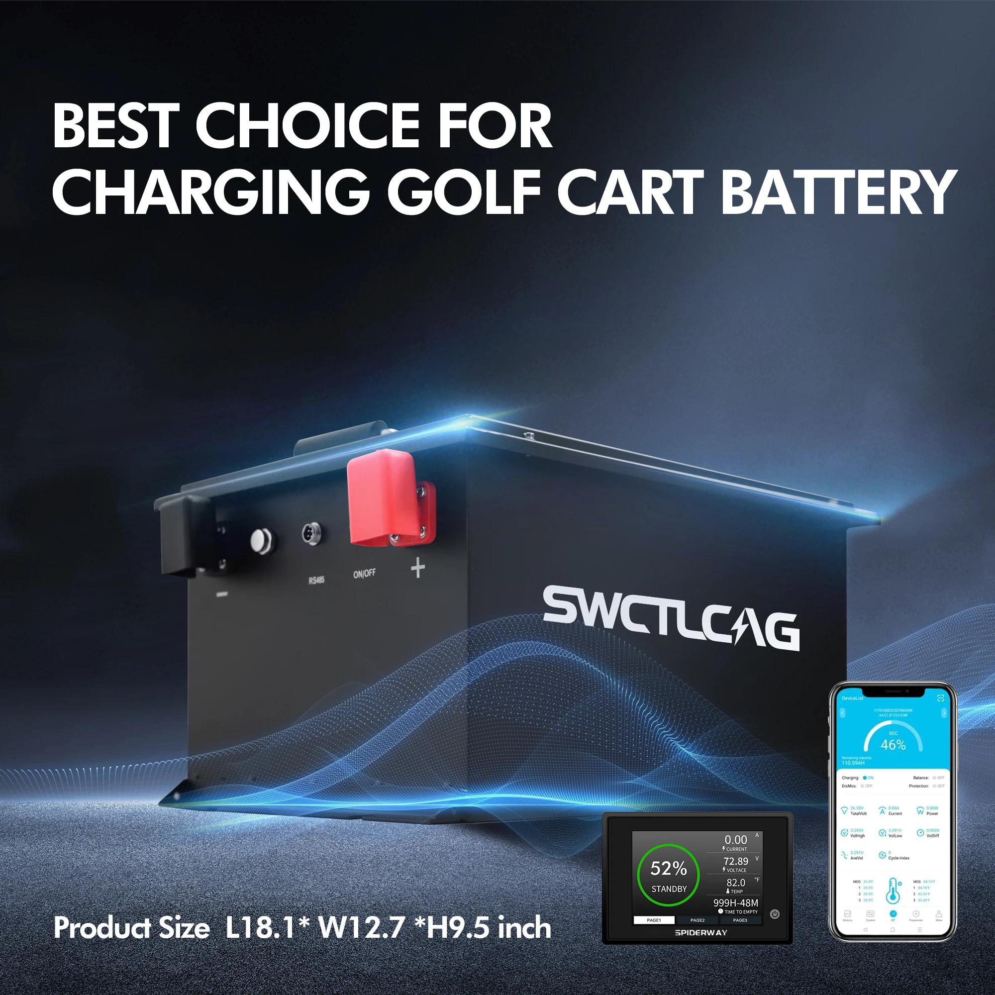 

36V 105Ah Golf Cart LiFePO4 Lithium Battery for EZGO TXT Club Car Yamaha