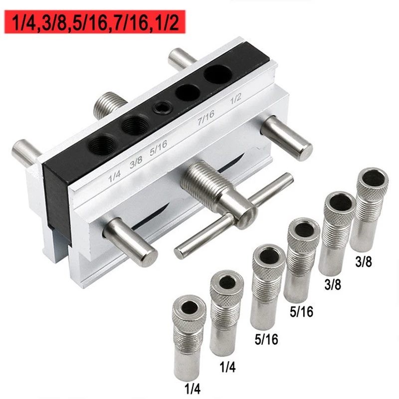 Pocket Hole Jig 6/8/10mm Self-centering Vertical Doweling Jig Drill Guide Locator Hole Puncher Tool Kit Joinery Woodworking Tool