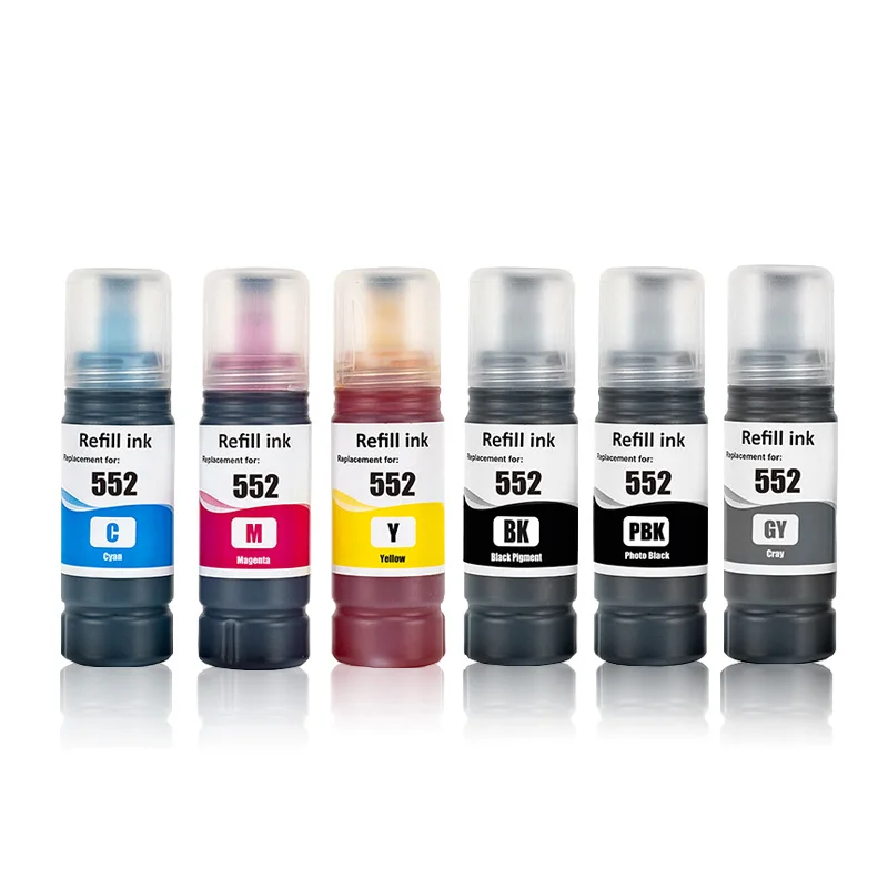 552 T552 Dye Inks Compatible Color Refill Bulk Ink For Epson Ecotank ET-8500 ET-8550 Printer Water Based Bottle Dye Refill Inks