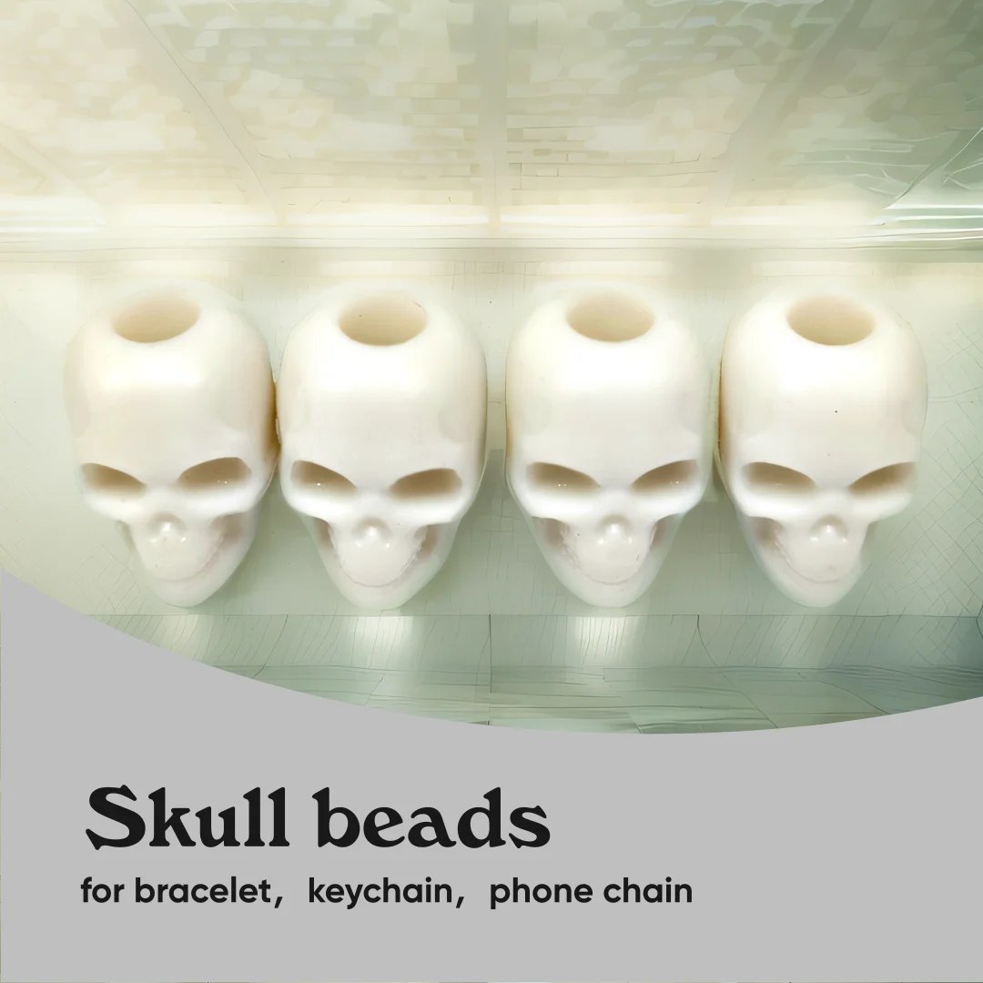 370pcs/bag acrylic skull Skull beads 4.8mm large hole bead loose bead DIY bracelet accessory material fashion exclusive