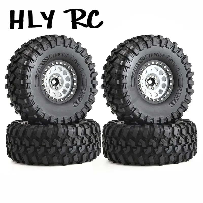 

135mm Metal 2.2" Beadlock Wheel Rim Tire Set for 1/10 RC Crawler Car Axial SCX10 Wraith RR10 Capra Traxxas TRX4 YK4082 YK4083