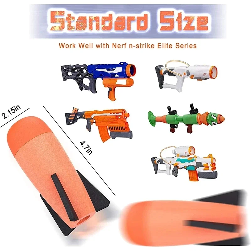 Foam Mega-Missile Refill Pack Toy Bullets Accessories Compatible for Nerf Rocket N-Strike Elite Series Missile Blaster Launcher