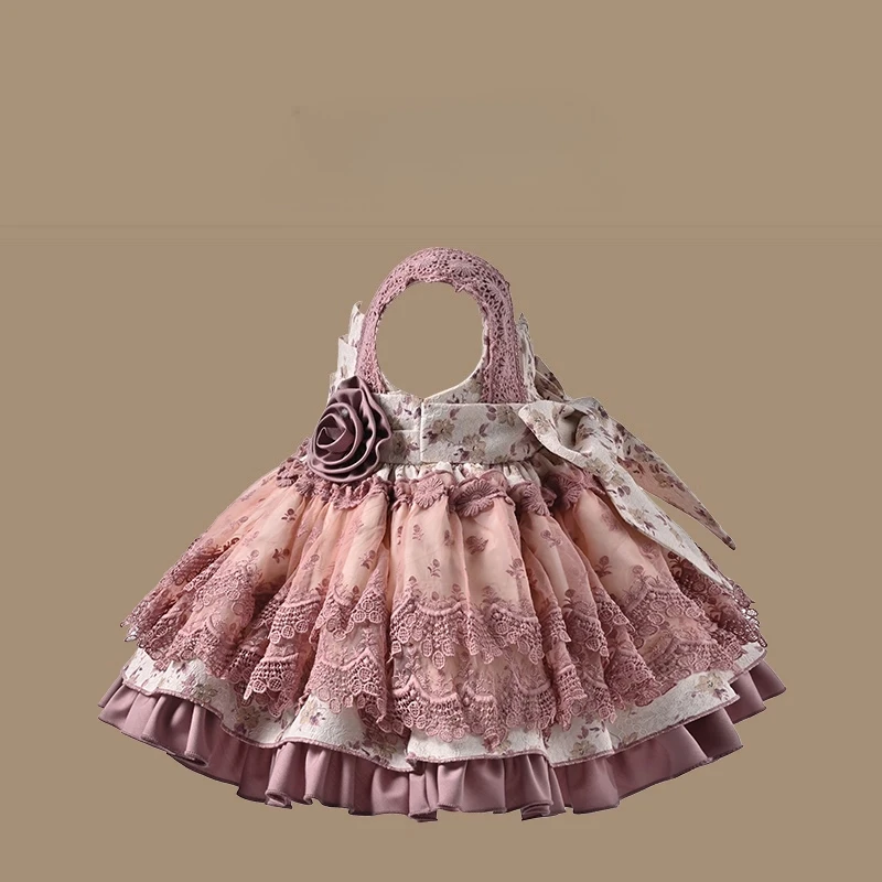 Ins Handmade New Girls Dress Spring New Children's Boutique Princess Dress Baby First Year Dress Birthday Party Baptism Clothes
