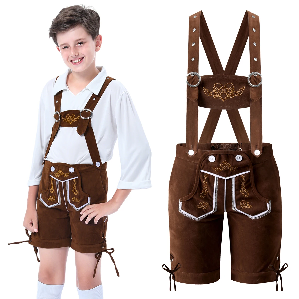 الأولاد مهرجان أكتوبر زي الحمالات طفل أطفال الألمانية ميونيخ البافارية Lederhosen البيرة مهرجان كرنفال هالوين حفلة تنكرية #1