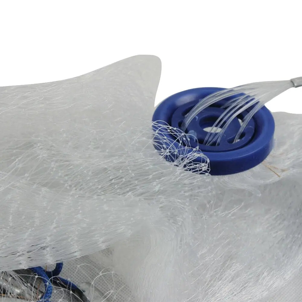 10ft/ 14ft/ 18ft/ 22ft Handmade Saltwater Fishing Cast Net with Sinker, Cast Fishing Net Spin Network Bait Fish Net Old Salt Pre