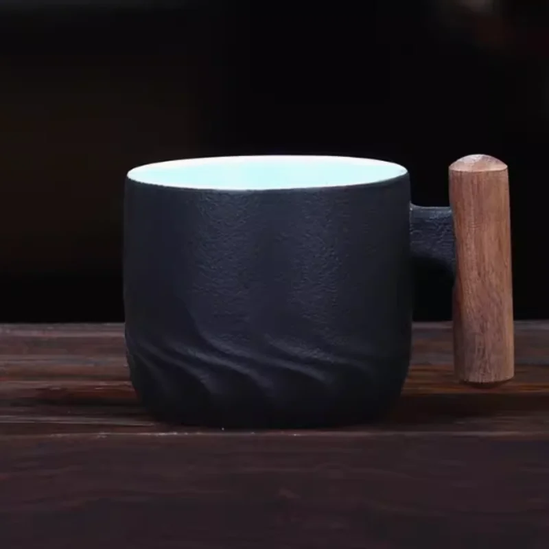 Kreative handgefertigte exquisite Kaffeetassen, Vintage-Kaffeetassen mit Holzgriff, Tassen, Getränkebecher, Küche, Esszimmer und Bar