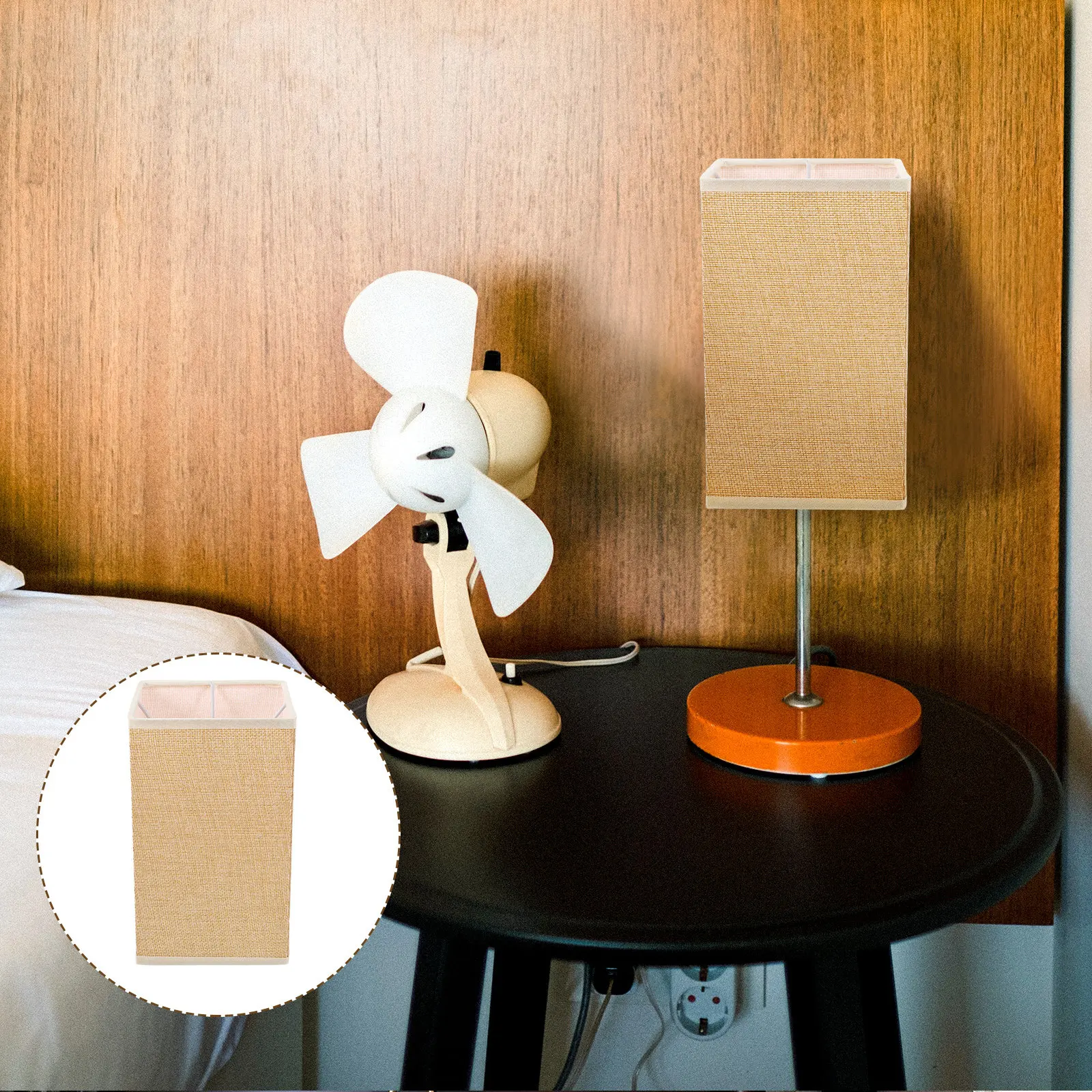Small Cloth Lampshade for Wall Light E27 Base Desk Floor Lamp Shade Dustproof Indoor Light Cover Retro Style Small Lampshade