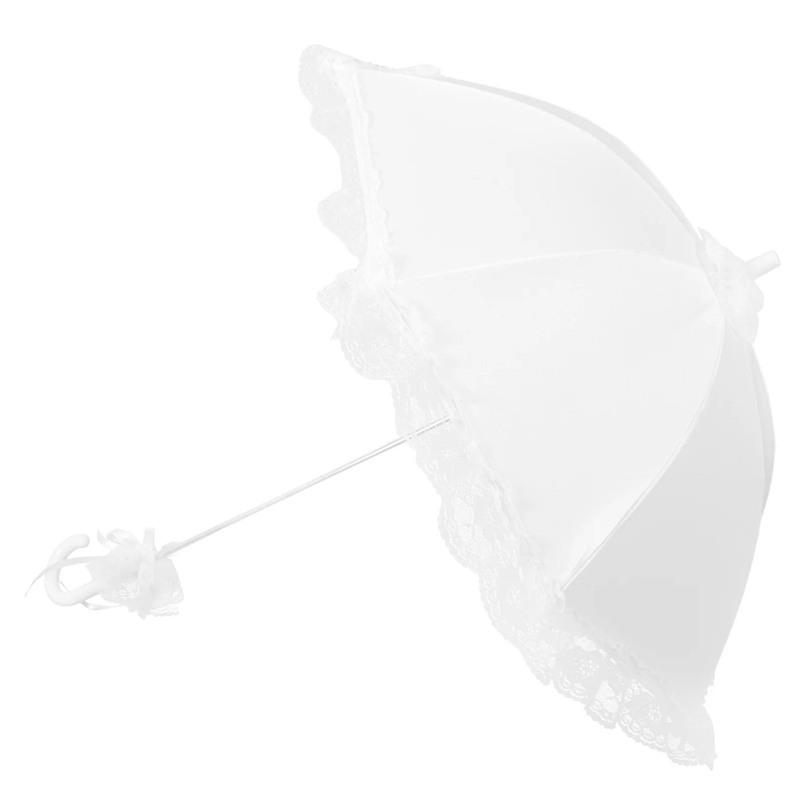 Decoration Lace Umbrella Elegant Craft Bridal Wedding Flower Shape White Parasol Bride Accessory