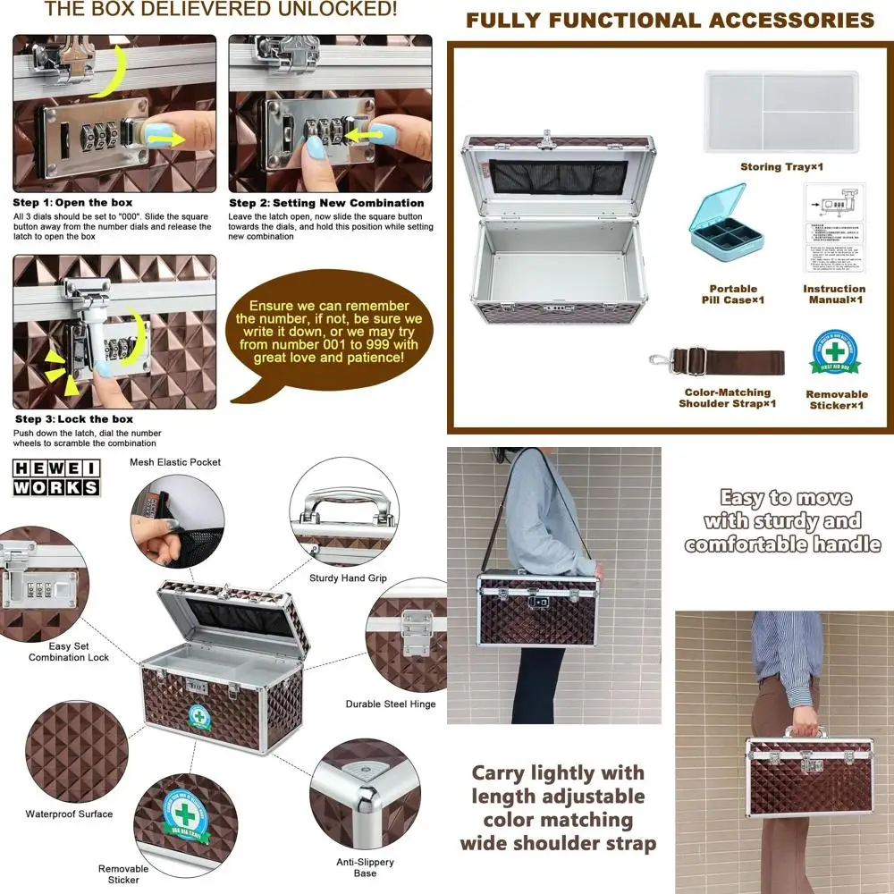 

Большой безопасный ящик для хранения с кодовым замком, портативная запираемая аптечка, многоцелевой уличный и домашний сейф для Esse