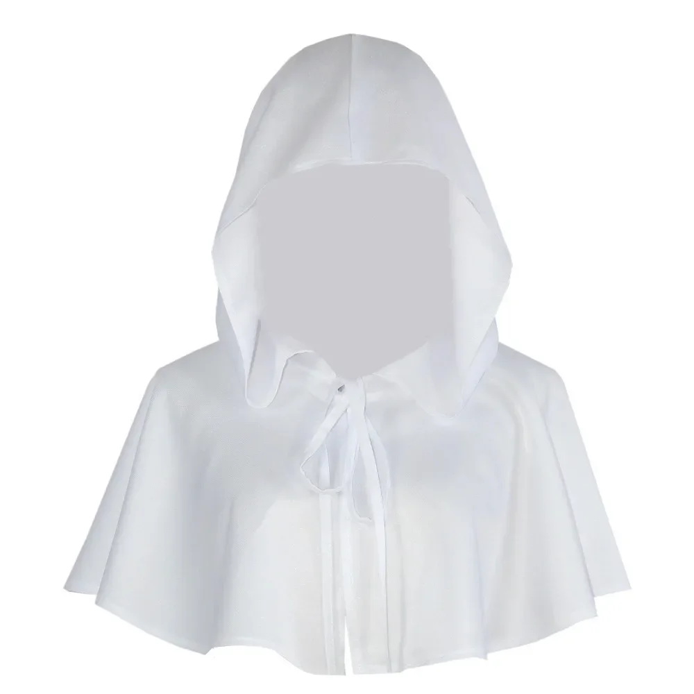 Halloween Cosplay Death Cloak Short Hooded Cloak Sorcerer Witch Costume Vampire Devil Wizard Black Cape Party Accessories - view 2