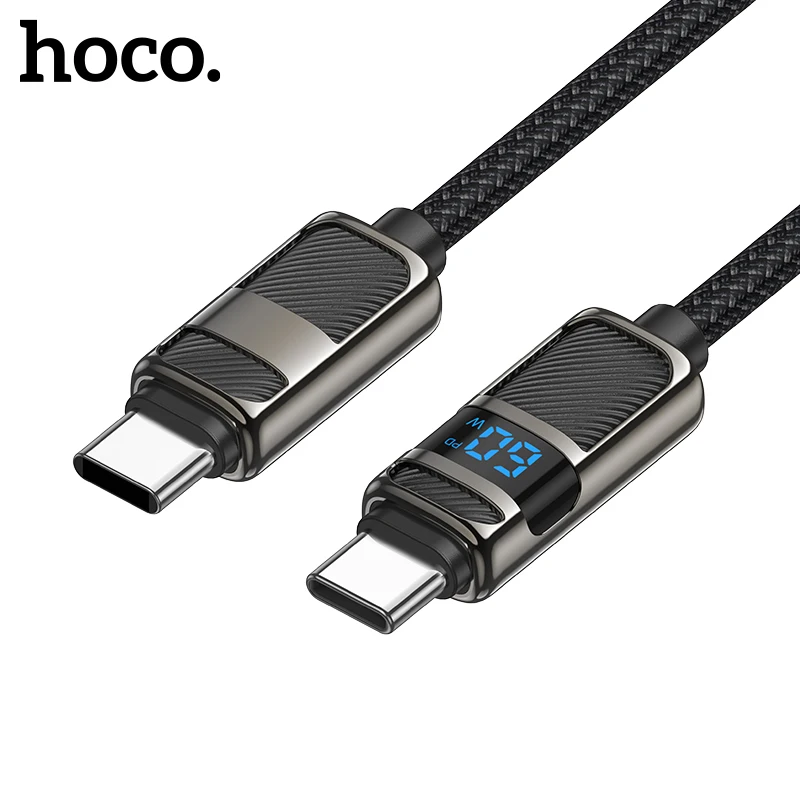 

HOCO LED Display 60W Fast Charging USB C to C Cable For iPhone 16/15 Pro Max 3A Quick Charge Wired Cord For Samsung S24 S25Ultra