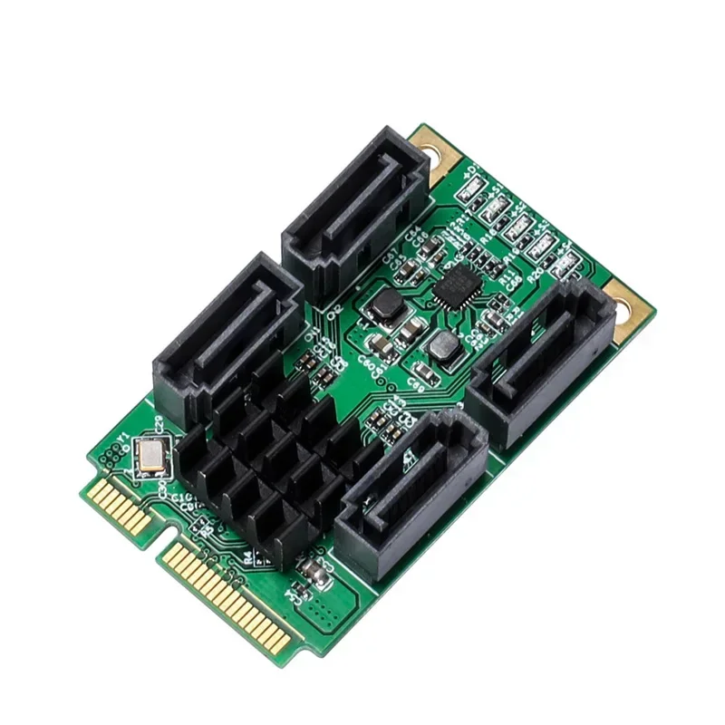 IOCREST 4 Port SATA III 6G Mini PCI Express Marvel 88SE9215 Controller Card