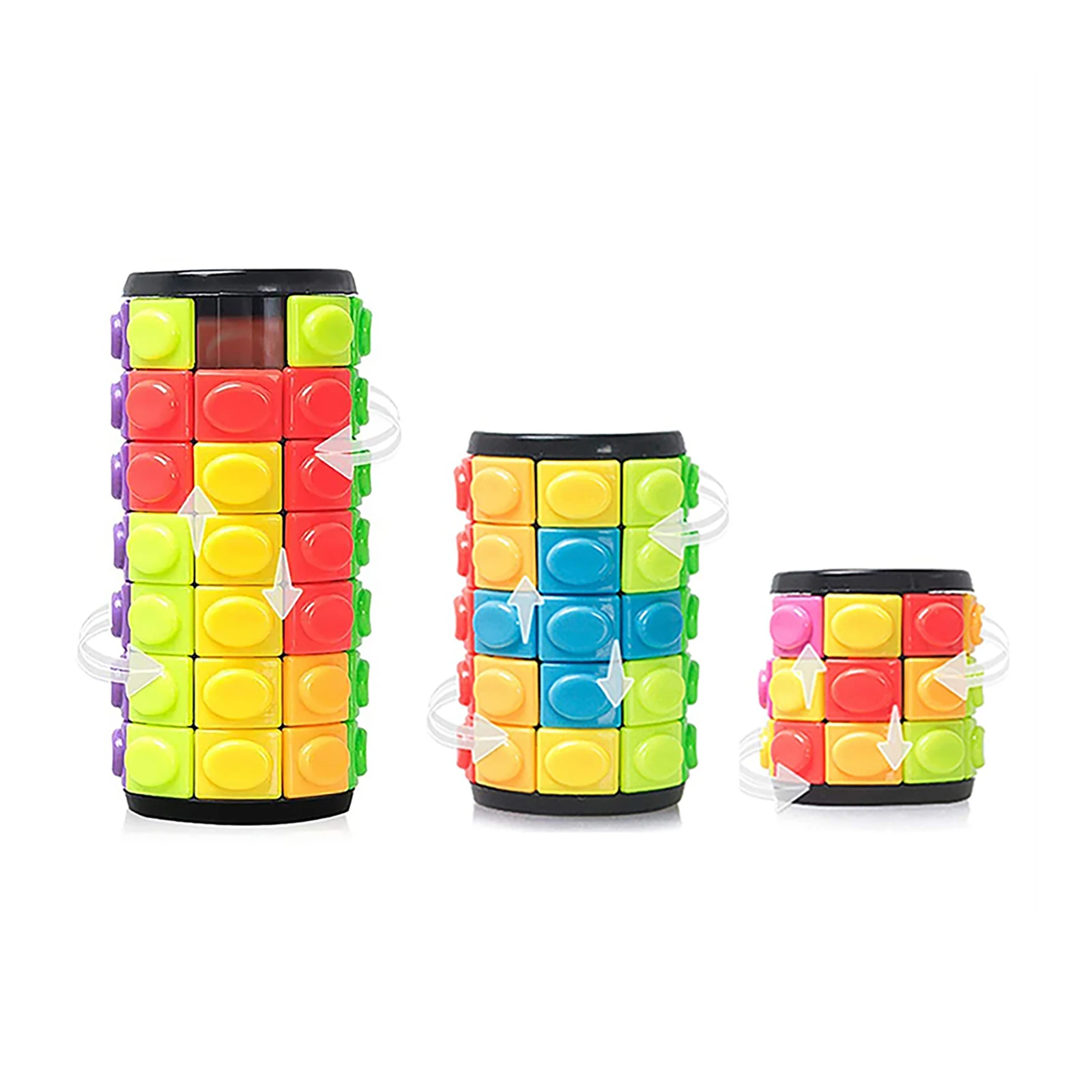Rotate Slide Puzzle Cube Tangram Cylinder Fidget Toy Smart IQ Fit Cognitive Anti Stress Reliever DIY Educational Games