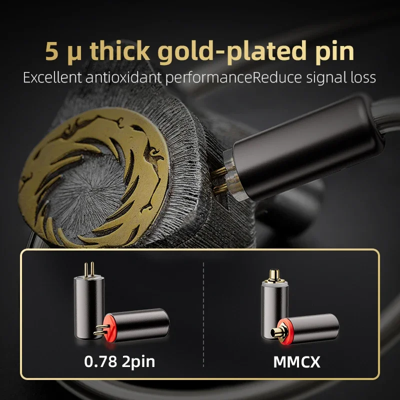 TODN HiFi Audio Replace Wire 2 Core Silver Plated OCC Cable MMCX 2Pin 4.4mm 3.5mm aux for Carat Tangzu Fudu HOLA Zero MK4