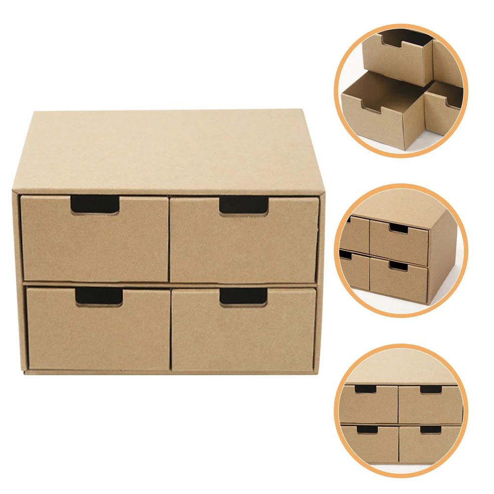 

Paper Organizer Storage Box Large Capacity Kraft Paper Desk Drawer Office Desktop File Document Receipt Storage Box Bin