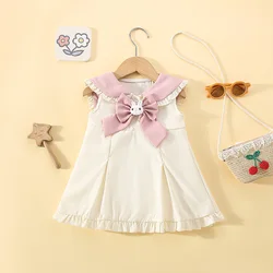 Girl's Dress Summer Baby Girl 3D Rabbit Bow Rabbit Ear Sleeveless Princess Dress Children's Dress