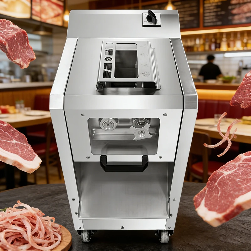 2200W Vertical Electric Stainless Steel Fresh Meat Processing Machine For Commercial Restaurant Canteen Meat Slicer