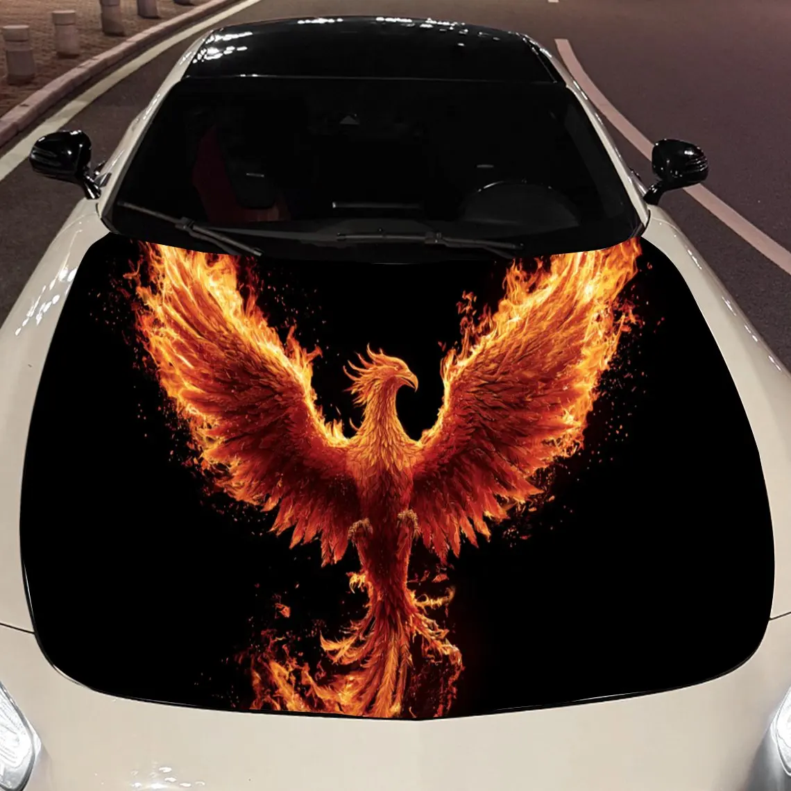 

Phoenix Rising from the Ashes Car Hood Vinyl Stickers Car Surface Protection Decal Car Decoration Cover Vinyl Wraps Waterproof S