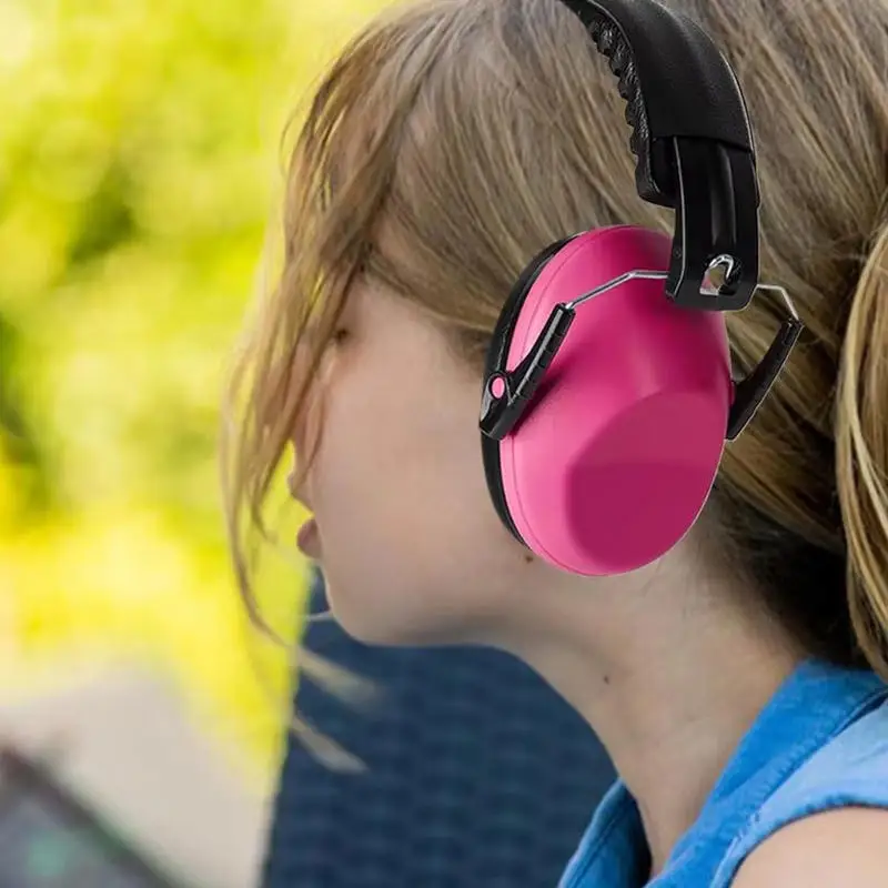 1PC Cute Children Anti-Noise Earmuffs Pink Kid Hearing Protection Adjustable Ear Protector For Study Sleep Noise Cancelling