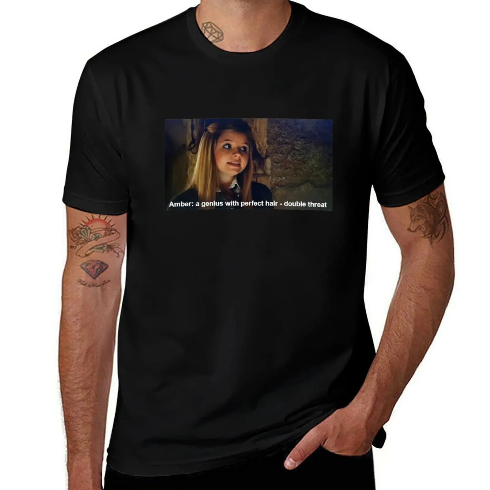 Amber Millington genius House of Anubis perfect hair quote T-Shirt man t shirt cotton T-Shirt