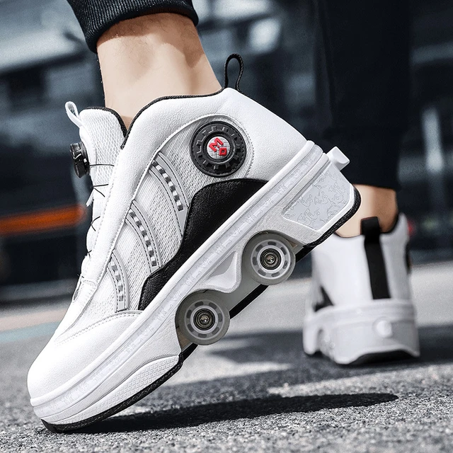 Casual Roller Skates 4 Wheels Parkour Sneakers Roller Skating Shoes Street Urban Fitness Sneakers Quad Deformation Roller Skates AliExpress