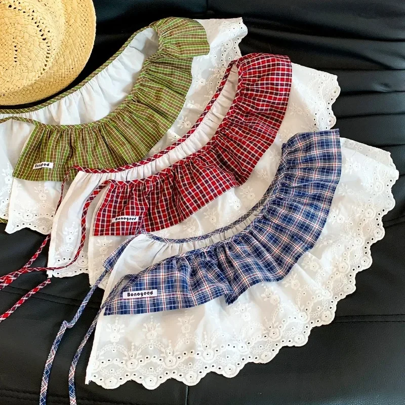 

Новый женский шарф с оборками и кружевным краем, модные многослойные юбка-брюки премиум-класса с эффектом юбки-брюк