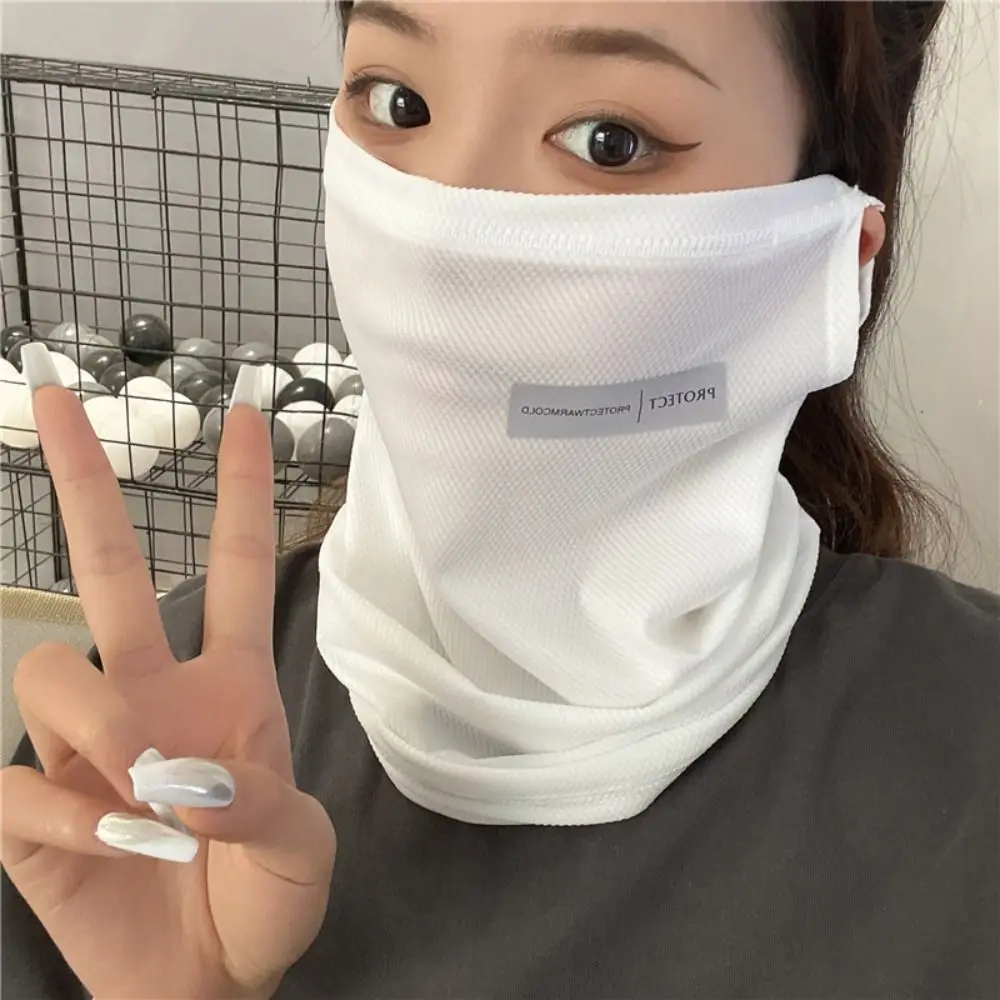 Ice silk Ice Sleeve Sunscreen Face-piece Unisex Thin Sun Protection Mask Windproof Breathable Arm Protection Gloves Summer image 3
