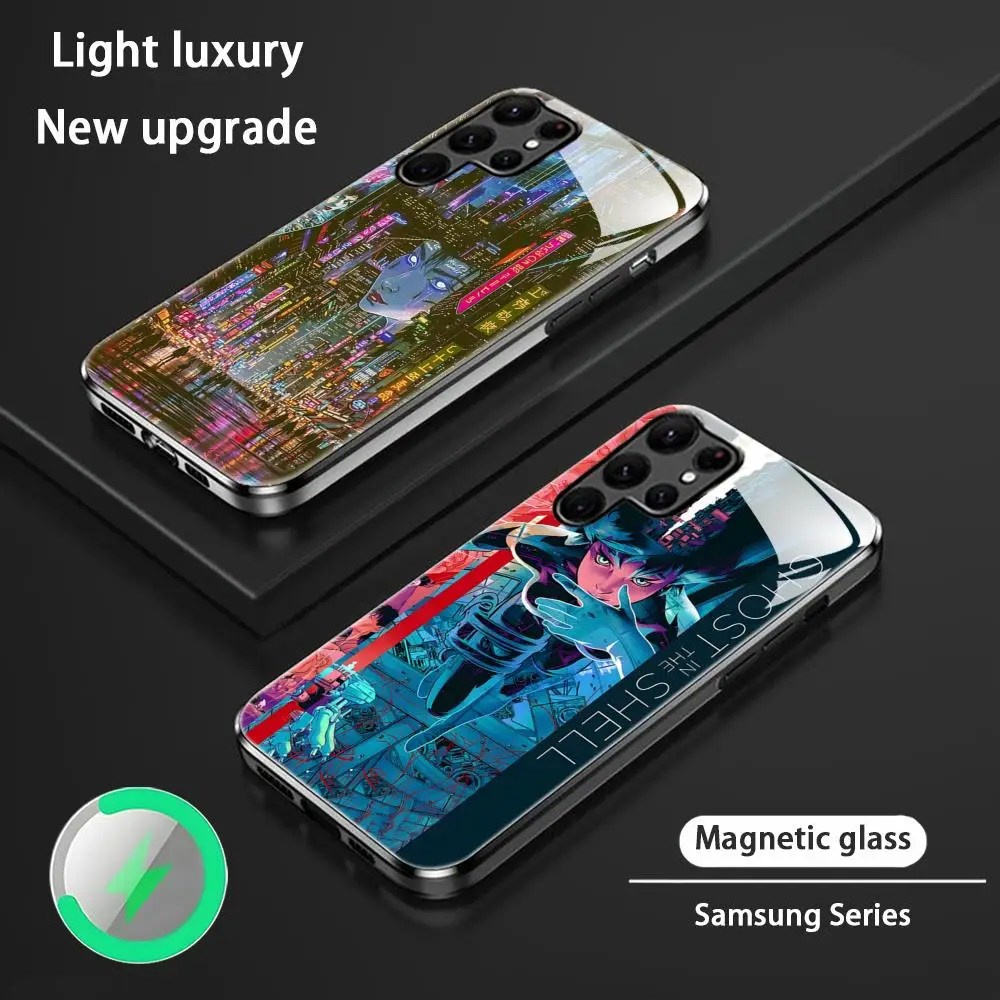 Movie Ghost In The Shell Hot Phone Case For Samsung S25 S24 S23 S22 S21 S20 Plus Ultra Note20 Glass Magnetic Case