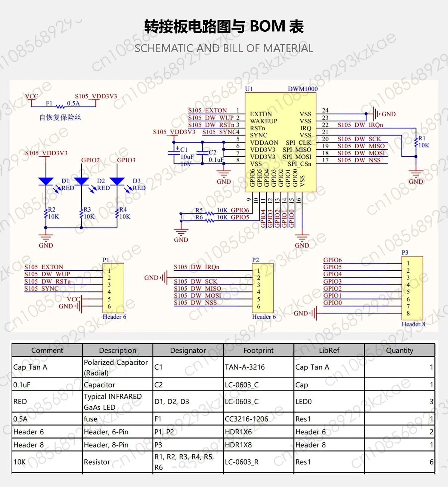 5PCS DWM1000 UWB Positioning Adapter Board Development Artifact Pure Circuit Board No Welding Circuit PCB