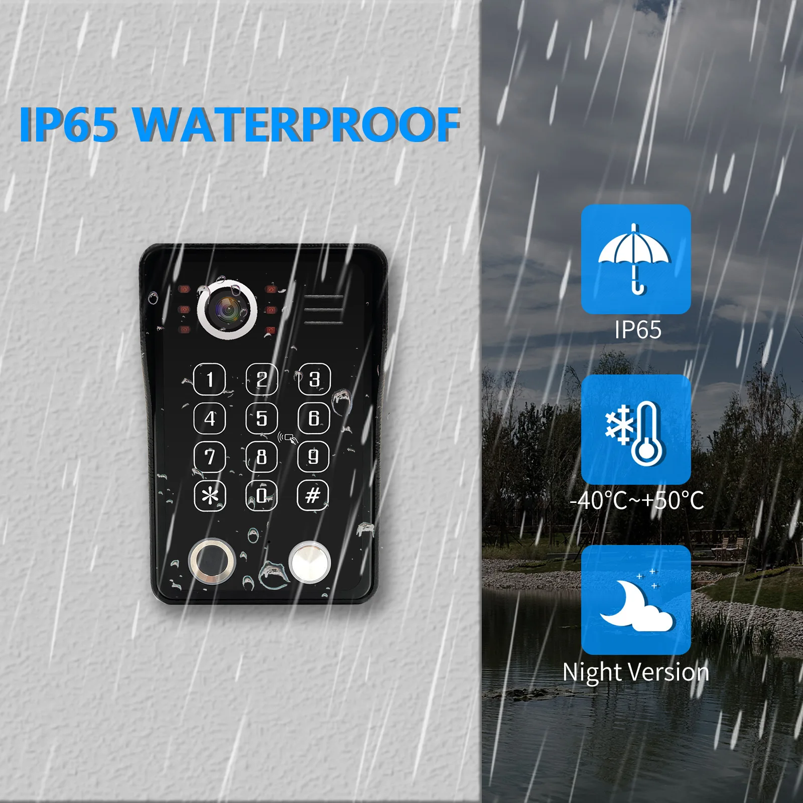 Smart Building Wireless Video Doorbell 1080P Waterproof Camera A Variety of Unlocking Methods