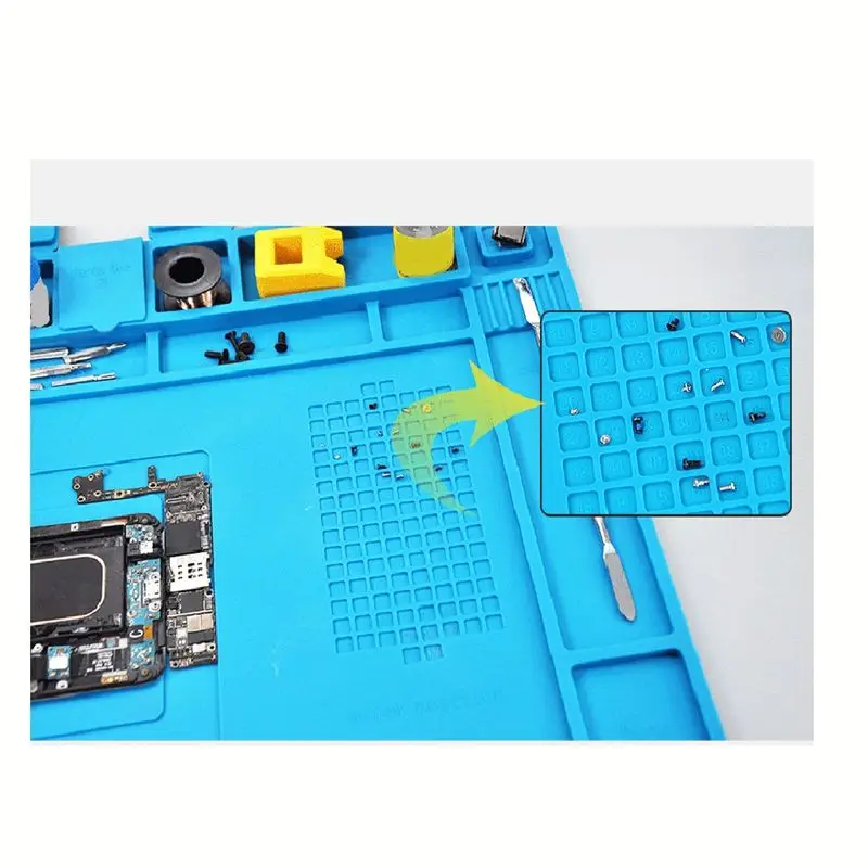 【Big Deal】Silicone Soldering Mat High-Temperature Resistant, Anti-Static ESD Rework Platform For Hot Air Gun, Desoldering Repair
