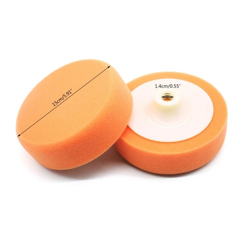 6 นิ้ว/15 ซม.รถหัวขัด Buffing Mop Pad ฟองน้ำ Buffing Pad สำหรับ M14 ด้าย